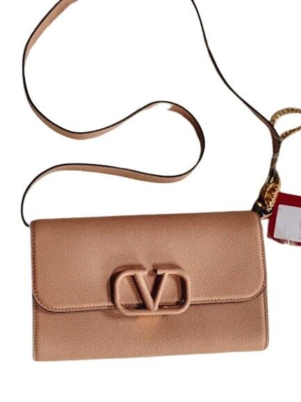 Brand New Valentino Wallet On Chain WOC Clutch In Nude Pink Ready With Strap