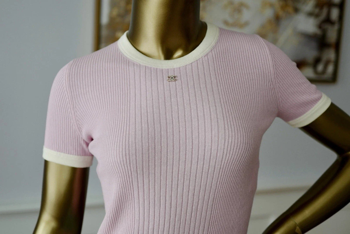 NEW Chanel Coco Beach 2025 Collection T-Shirt Pink size 36