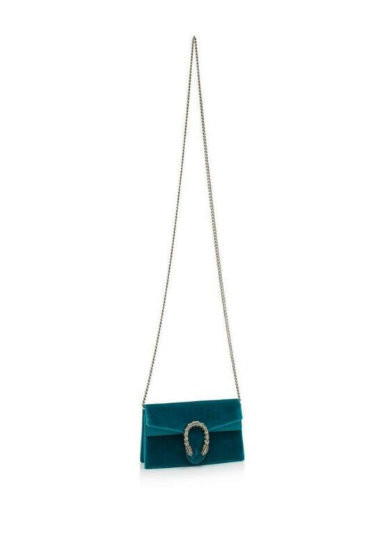 Gucci Chain Wallet Dionysus Velvet Mini Blue Cross Body Bag