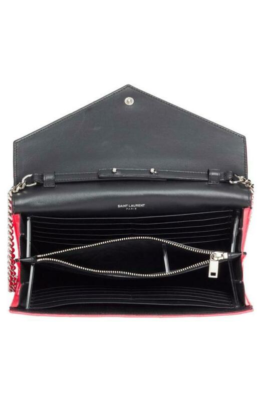 Saint Laurent Chain Wallet Medium Woc Neon Pink Patent Leather Cross Body Bag