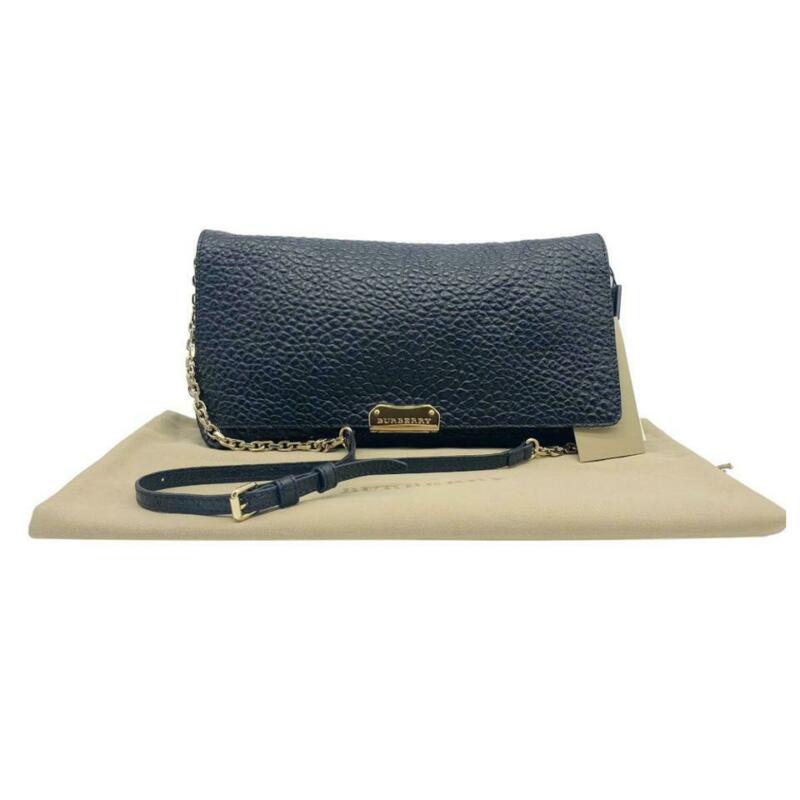 Burberry Crossbody Medium Mildenhall Signature Grain Convertible Black Leather