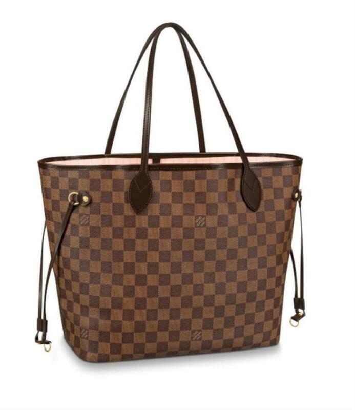 Louis Vuitton Neverfull Mm Rose Ballerine Brown Damier Ébène Canvas