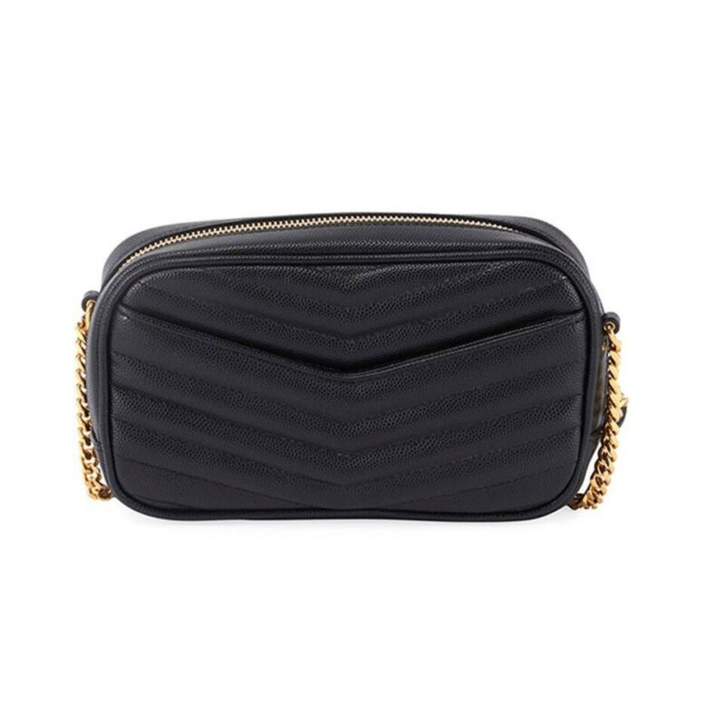 Saint Laurent Monogram Ysl Camera Black Leather Cross Body Bag