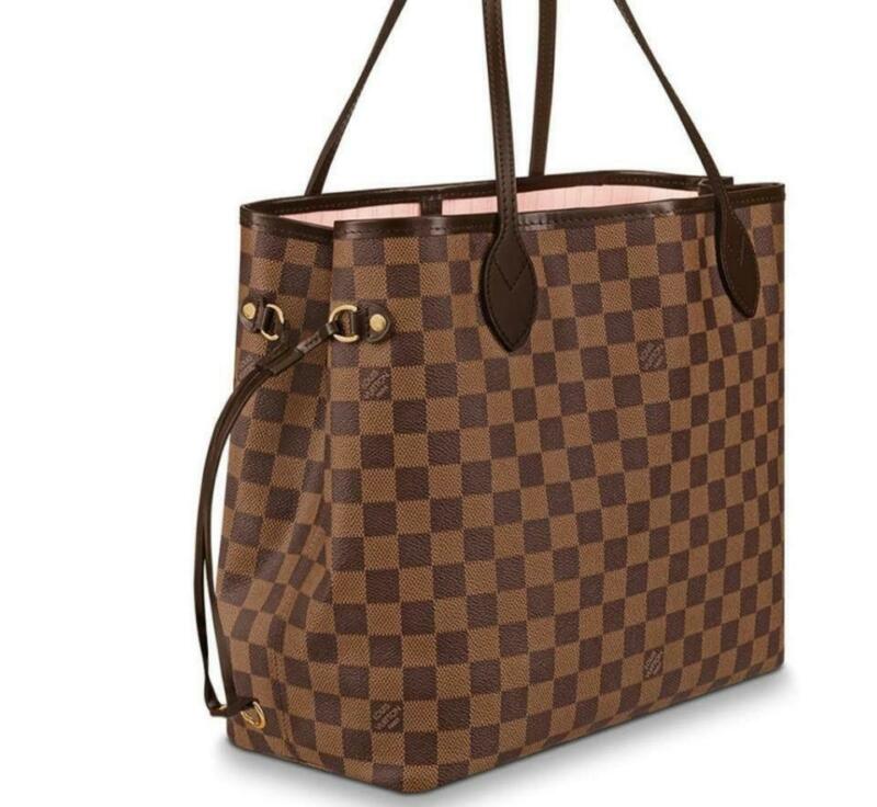 Louis Vuitton Neverfull Mm Rose Ballerine Brown Damier Ébène Canvas
