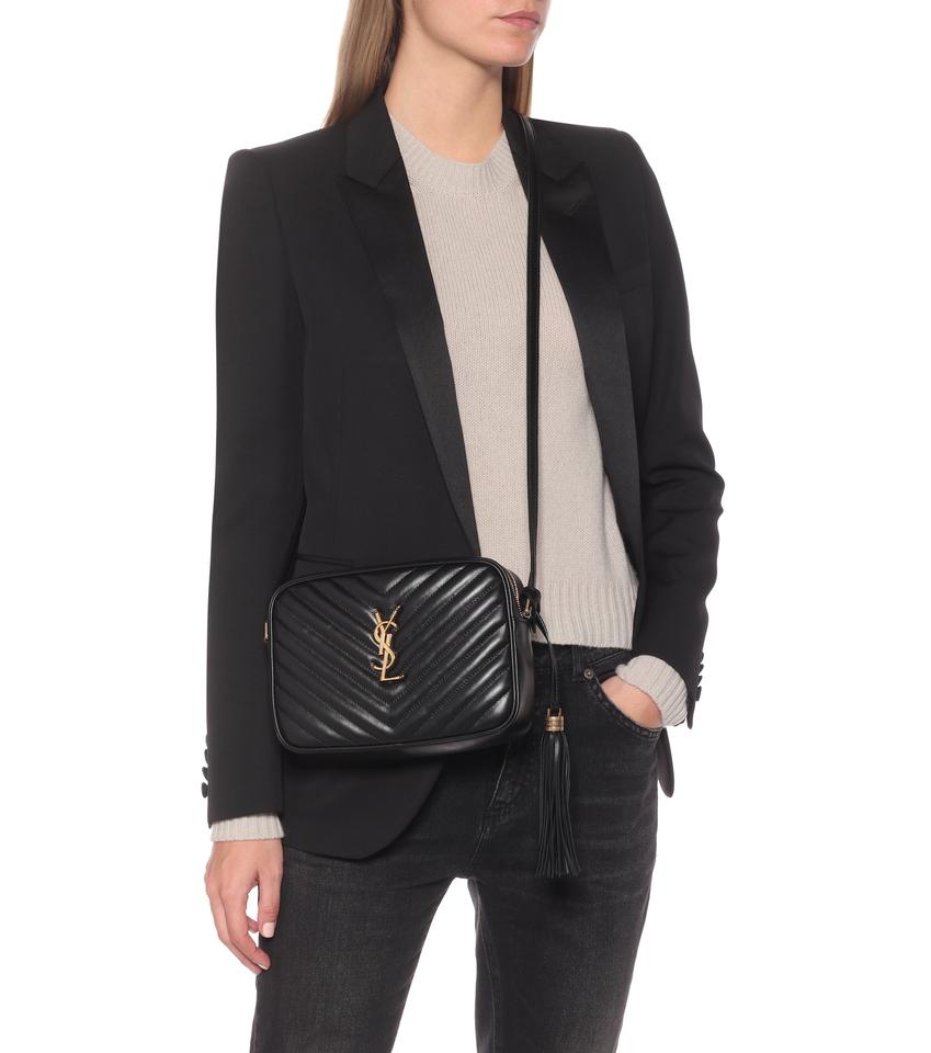 Saint Laurent Monogram Lou Camera Calfskin Matelasse Black Leather Shoulder Bag