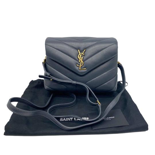 Saint Laurent Monogram Loulou Toy Monogram Dark Smog Grey Leather Shoulder Bag